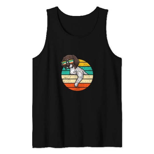 German Shorthaired Pointer Dog Deutscher Retro Tank Tops