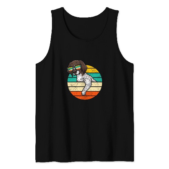 German Shorthaired Pointer Dog Deutscher Retro Tank Tops