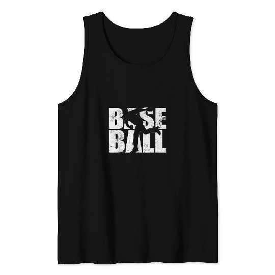 Baseball Softball Funny Baseball Pitcher Player Vintaige Tank Tops
