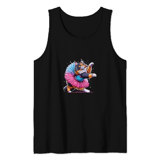 Ballerina Maine Coon Cat Dancing Tank Tops