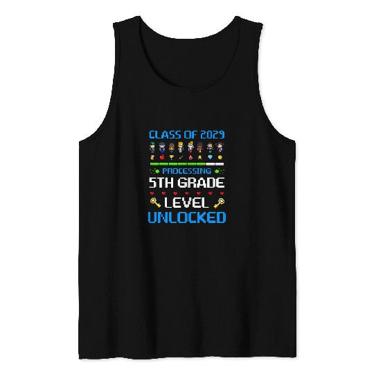 5th Grade First Day of School Class of 2029 Video Games Tank Tops
