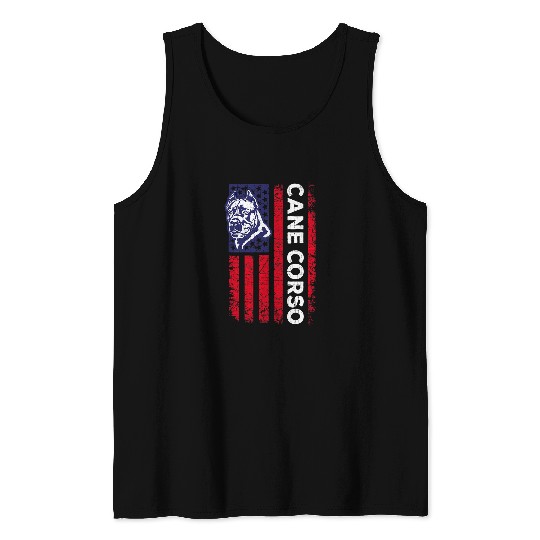 Cane Corso American Flag Italian Mastiff Dog Lover Tank Tops