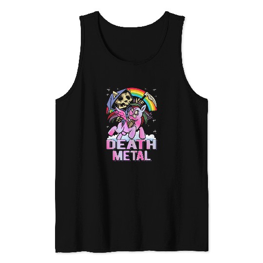 Death Metal Unicorns Reaper Rainbow Tank Tops