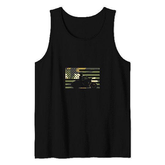 American Flag Camouflage Motorcycle 21 Tank Tops