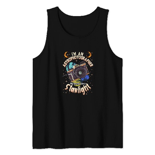 Funny Astro Photographer My Favorite Color Is Starlight Moon Tank Tops