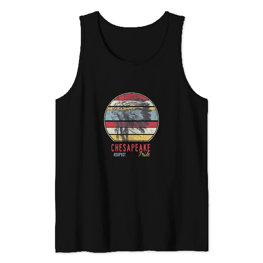 Chesapeake Native American Indian Tribe Respect Pride Retro Tank Tops