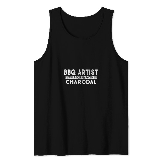 Funny BBQ Artist In Charcoal Grill BBQ Tank Tops