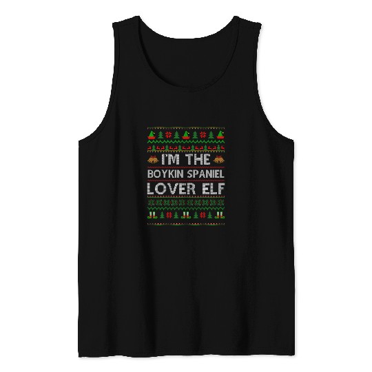 Family Matching Ugly The Boykin Spaniel Lover Elf Christmas Tank Tops