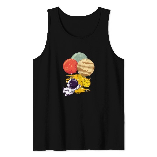 Astronaut Mars Venus Jupiter Balloons Tank Tops