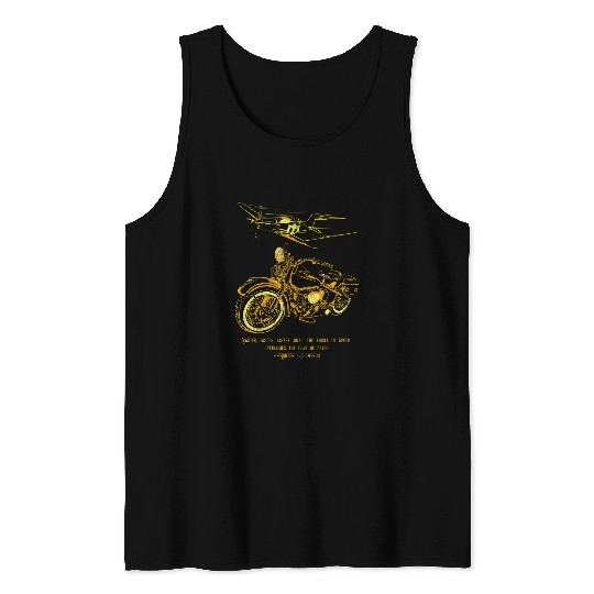 Americana vintages Classic Motorcycle P51 Airplane Yellow Tank Tops