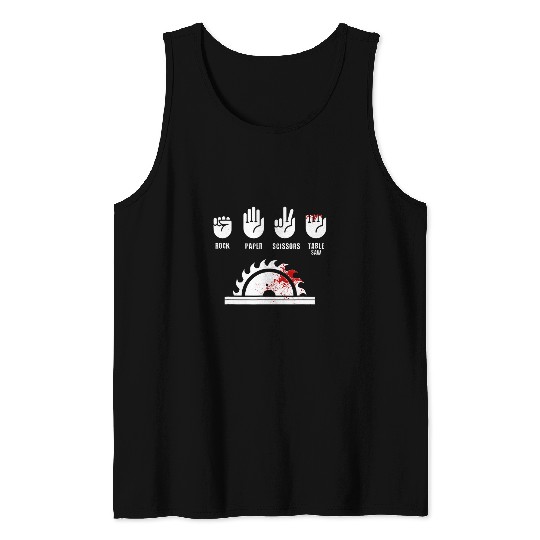 Funny Carpenter Rock Paper Scissors Able Saw Tank Tops