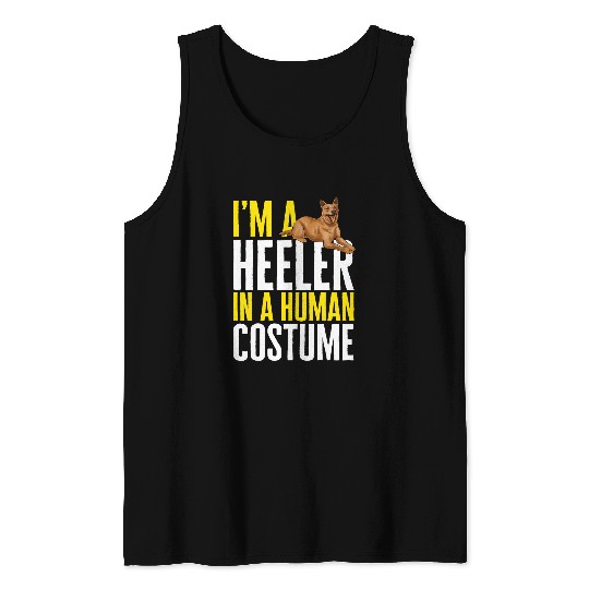Australian Cattle Dog Im A Red Heeler In A Human Costume Tank Tops