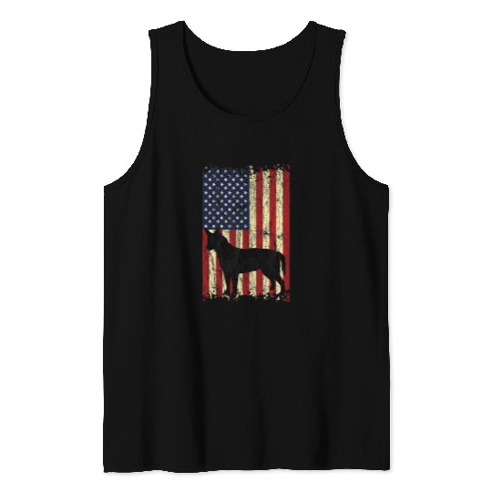 American Flag Red Blue Heeler Cattle Dog USA Boys Girls Gift Tank Tops