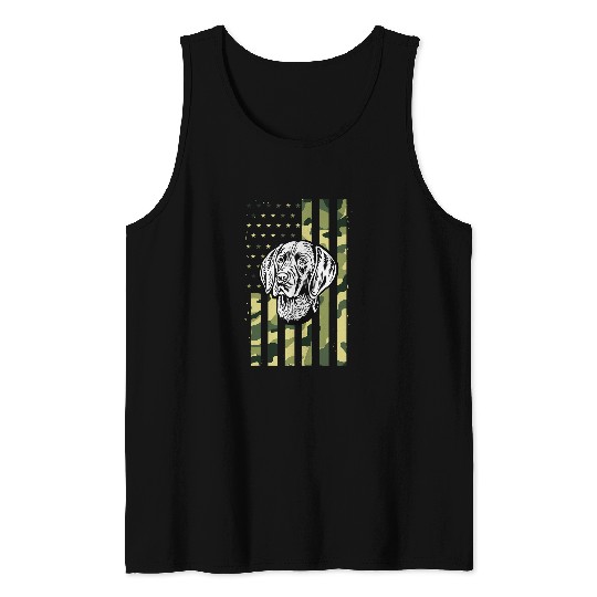 German Shorthaired Pointer Camouflage American Flag 1 Tank Tops