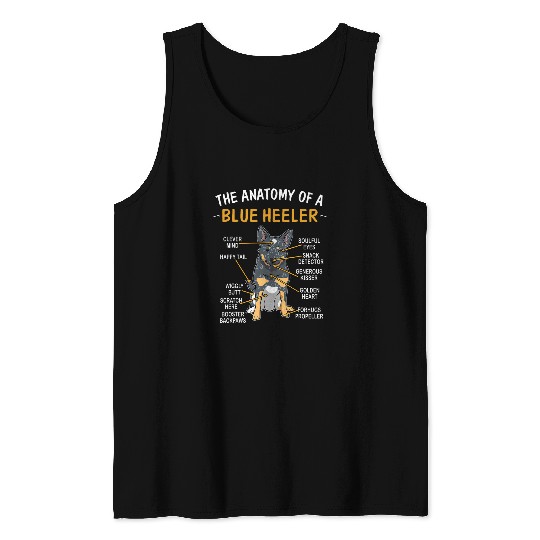 Funny Anatomy Of A Blue Heeler For Dog Lovers Tank Tops