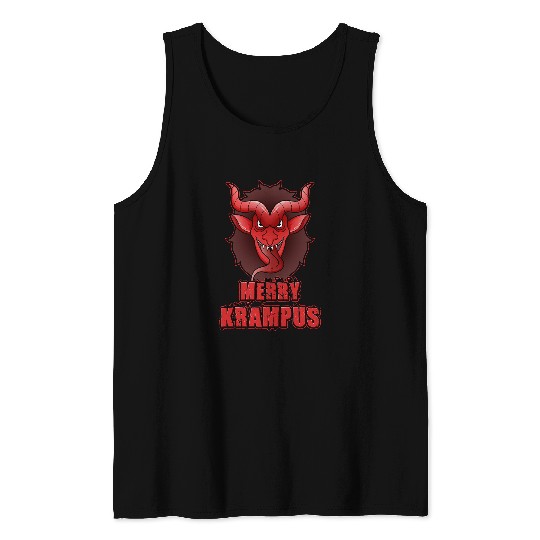 Goats Lover Merry Krampus 2Half Goats Half Demon Christmas Tank Tops