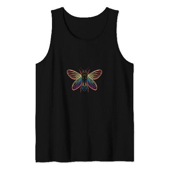 Cicada Insect Bug Colorful Entomology Entomologist Cicadas Tank Tops