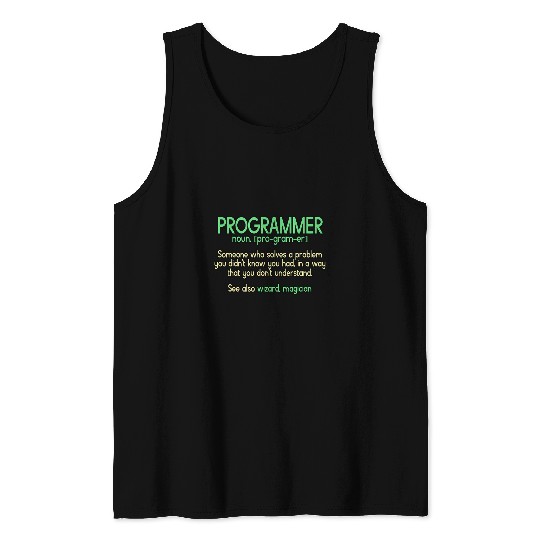 Funny Programmer Wizard Magician Computer Coder 21 Tank Tops