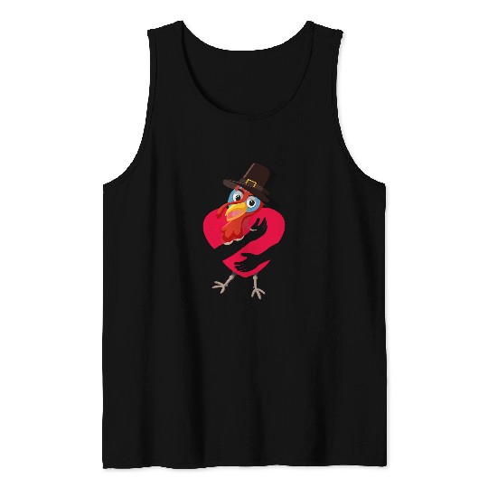Funny Peace Love Thanksgiving Turkey Christmas Tank Tops