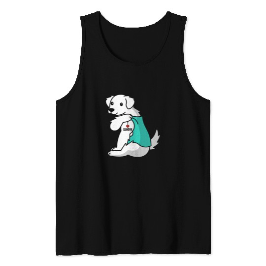 I Love Grandma Tattoo Great Pyrenees Grandmother Dog Tank Tops