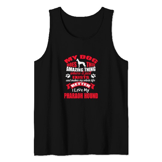 I Love My Dog Pharaoh Hound Funny Puppy Dogs Lovers Tank Tops