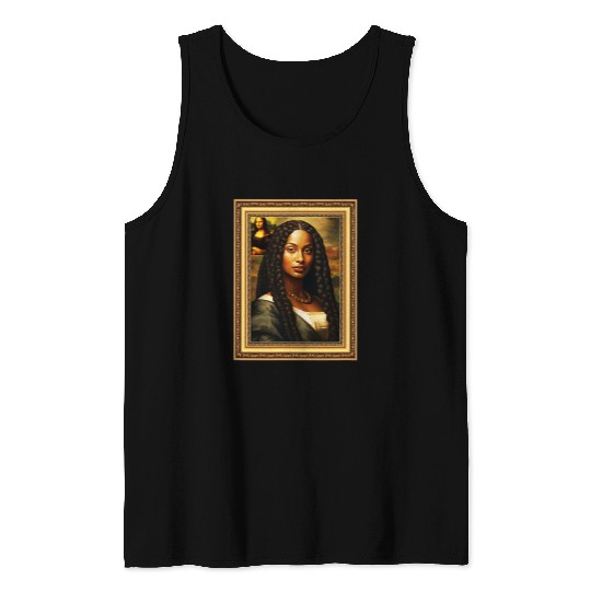 African American Mona Lisa famous Leonardo Da Vinci Art Tank Tops