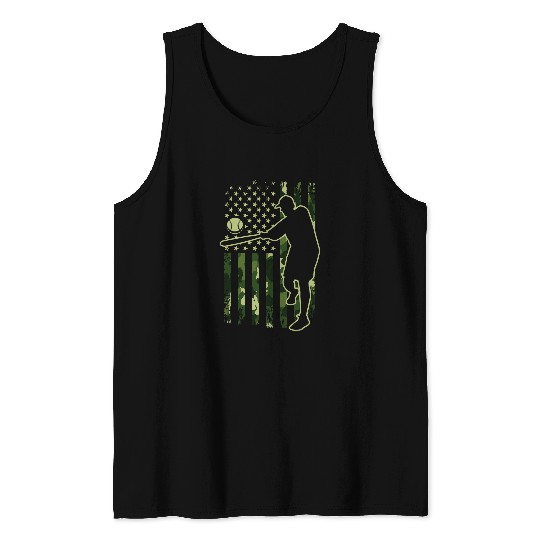 Camouflage American Flag Camo Baseball Player Coachs Team 21 Tank Tops