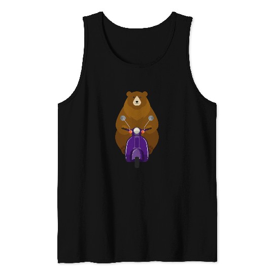 Bear Squad Bear Grizzly Bears Brown Bears Motorcycle Rider Tank Tops