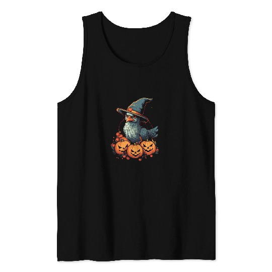 Chicken Witch Halloween Costume Farm Animal Pumpkin Farmer Tank Tops