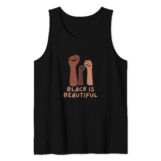 Black Is Beautiful Cute Black History Month Tank Tops
