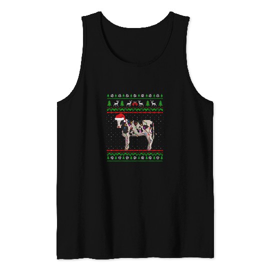 Cow Santa Hat Lights Dairy Farmer Funny Ugly Christmas Gifts 21 Tank Tops