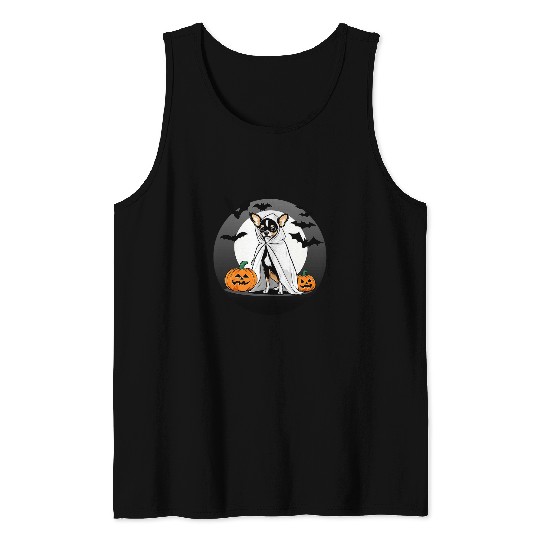 Chihuahua Halloween ghosts Costume Pumpkin Small Dog Lovers Tank Tops