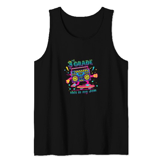 80s Retro 3rd Grade Is My Jam Back To School Teacher Student Tank Tops