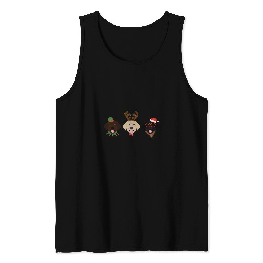 Christmas Labrador Retriever Dogs Lab Puppy Face Holidays Tank Tops
