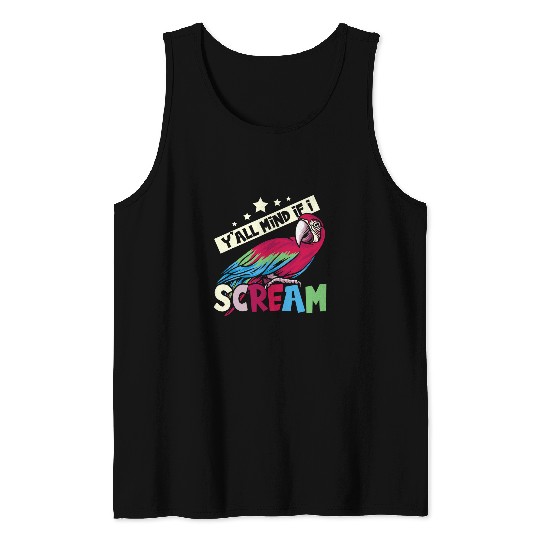 Scarlet macaw with parrot and funny parrot Tank Tops