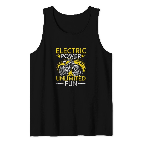 Electric Power Unlimited Fun EBike Cycling Tank Tops