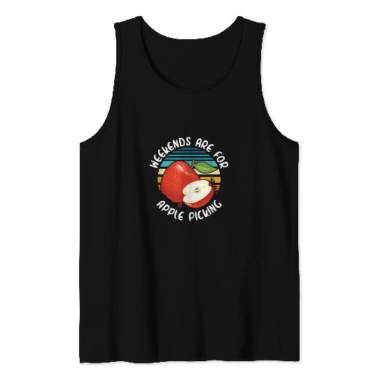 Fruit Picker Harvest Season Apple Farmer Funny Apple Picking Tank Tops