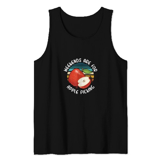 Fruit Picker Harvest Season Apple Farmer Funny Apple Picking Tank Tops