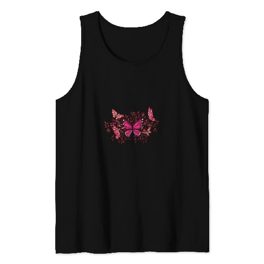 Lilac butterfly love design flowers nature Tank Tops