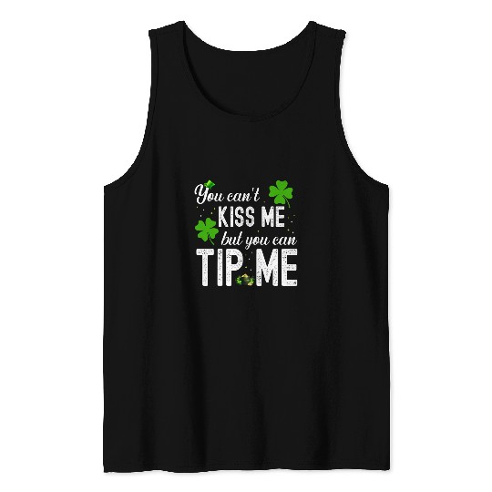 Funny St Patricks Day Waitress Bartender Waiter Tips 22 Tank Tops