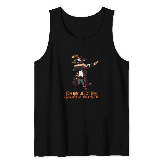 Kids Big Brother Pirate Gift Idea Pirate Siblings Tank Tops