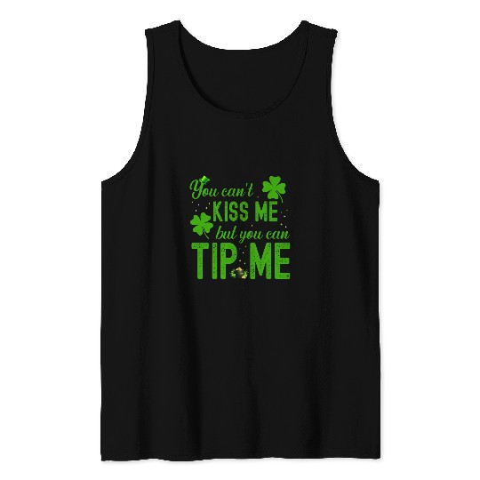 Funny St Patricks Day Waitress Bartender Waiter Tips 21 Tank Tops