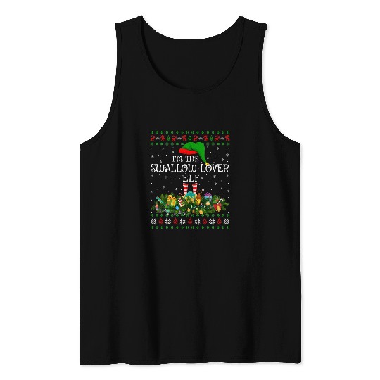 Lacrosse Gift Matching Family Ugly Im The Swallow Lover Elf Christmas Tank Tops