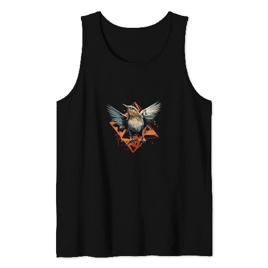 Bicknells Thrush Geometric Patten ArtCute Bicknells Thrus Tank Tops