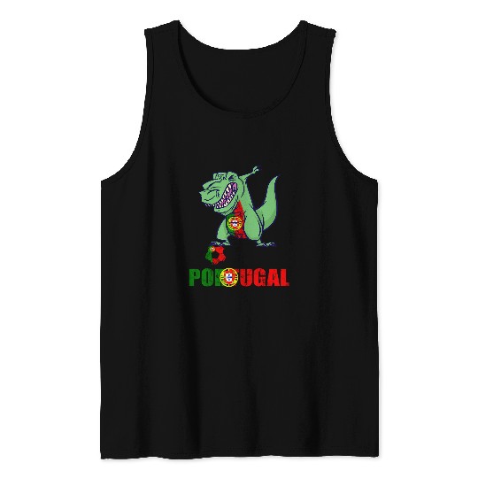 Dabbings TRexs Dino Portugal Soccer Portuguese Roots Portugal Tank Tops