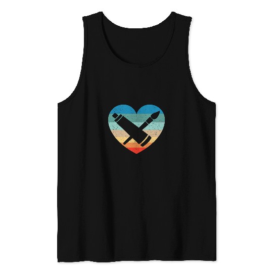 Artist Art Teacher Retro Paint Palette Art Students Summer Tank Tops