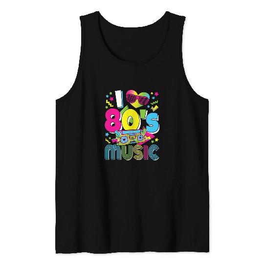 I Love 80s Music 80s Party Outfit Retro 1980s Tank Tops