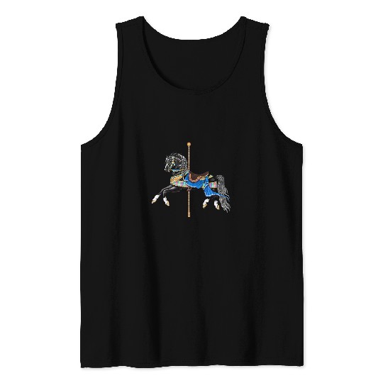 Black Stallion Carousel Horse Tank Tops