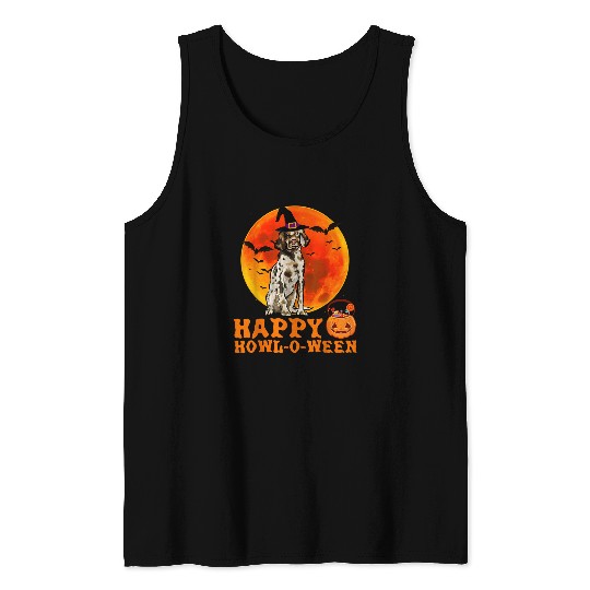 Funny English Setter Dog Halloween Happy Howloween Tank Tops