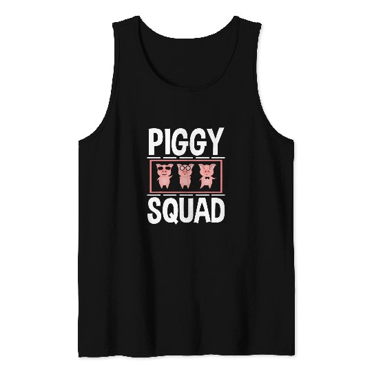 Piggy Squad Farm Animal Pig Farmer Pig Lover Tank Tops